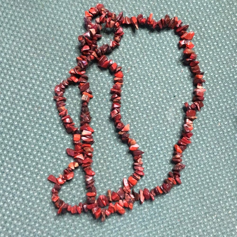 Jasper or agate nugget necklace